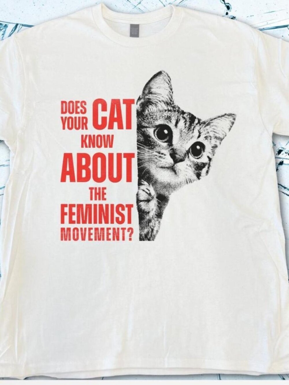VINTAGE STYLE Cat Feminist Movement Tee